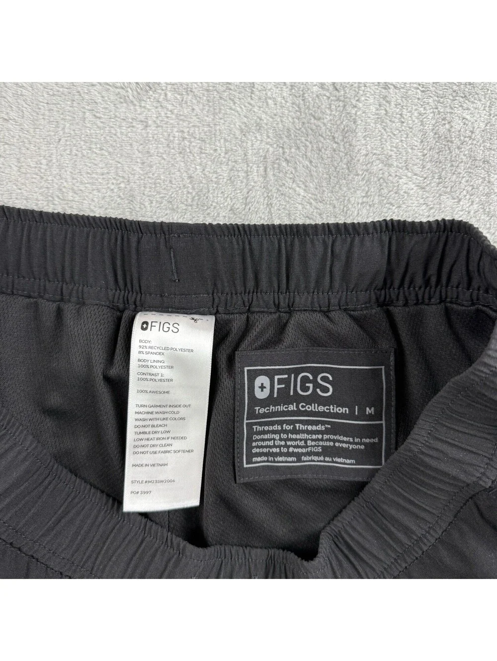 FIGS Tansen Freex Lined Joggers Black Men M Scrub Uniform Work Medical Pockets